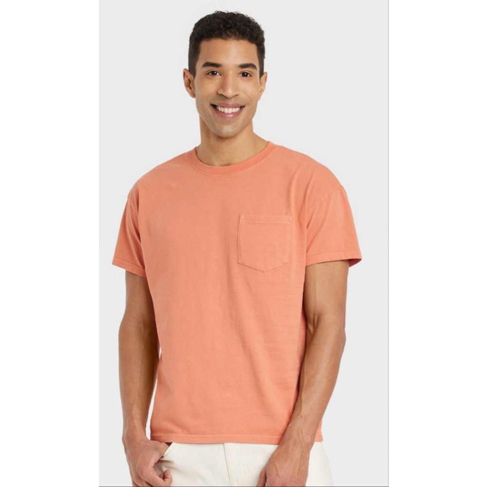 Goodfellow & Co Men's Relaxed Fit Pocket T-Shirt Orange Size L NWT